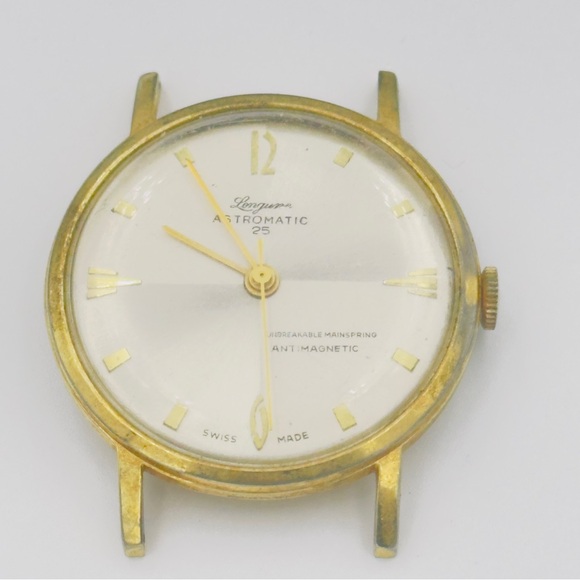 Vintage Rare Longune Astromatic 25 Men’s Gold Watch. Needs Watchband As is - Picture 3 of 3